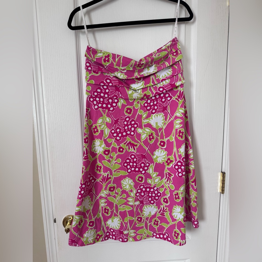 Lilly Pulitzer Petula Hotty Pink Bloomers Strapless Dress Size Medium - Picture 1 of 5